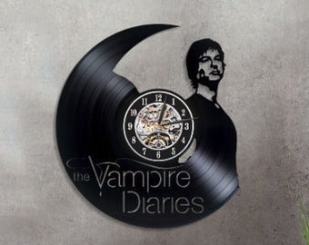 Vampire Movie Characters Vinyl Record Clock Large Wall Art for Women Room Vintage Handmade Decor Anniversary Gift for Girlfriend