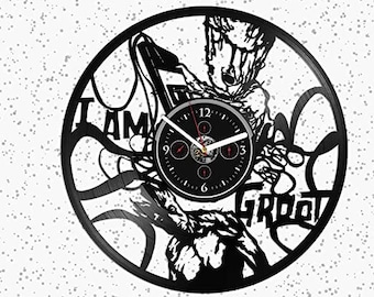 I Am Groot Vinyl Record Wall Clock Guardians Of The Galaxy Art Funny Decor For Kids Room Marvels Gifts Wedding Gifts