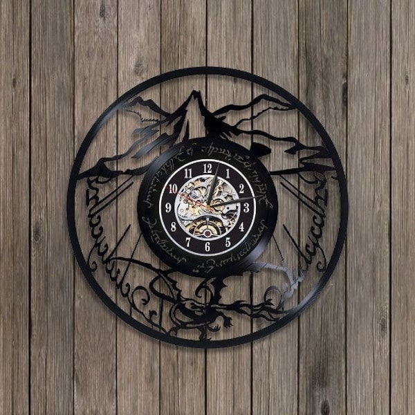 El Señor de los Anillos Disco de vinilo Reloj moderno Sala de estar Decoración Idea Arte colgante de pared Regalo de inauguración de la casa para él