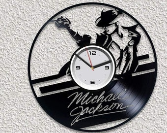 Michael Jackson Disco de vinilo Reloj de pared negro Rey del arte pop Decoración retro para los amantes de la música en el hogar Regalos Idea Regalo de inauguración para la madre