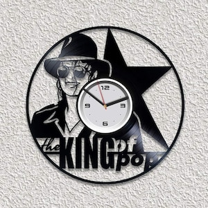 King Of Pop Vinyl Record Wall Clock Michael Jackson Gifts Artwork For Girls Room Music Teacher Gift For Men Christmas Gift For Woman