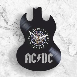 ACDC Vinyl Record Wall Clock Music Lover Home Decor Rock Legends Unique Art Christmas Gift for Men