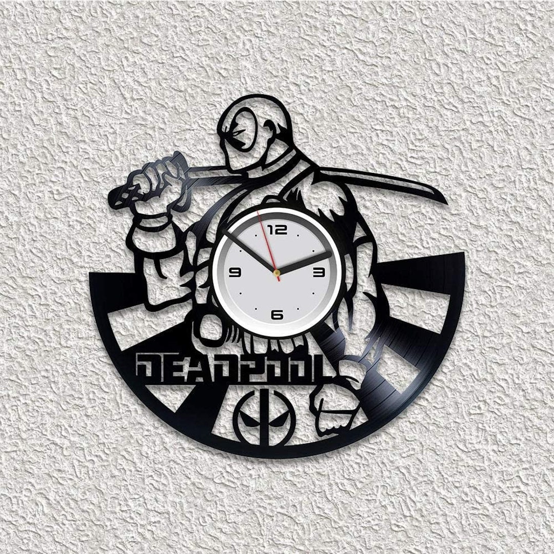 Deadpool Vinyl Record Black Wall Clock Marvel Superhero Deadpool ...