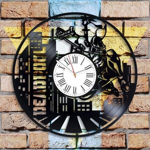 Deadpool City Vinyl Record Black Wall Clock Deadpool Artwork Cool Art For Boys Room Marvels Universe Winter Holiday Gift For Him