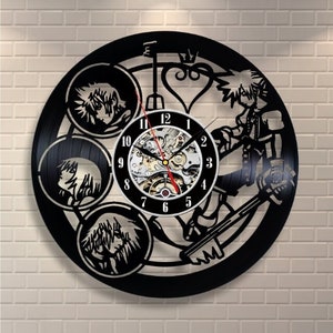 Kingdom Hearts Schallplatten Wanduhr Großes Wand Dekor für Kinderzimmer Moderne Disneyworld Kunst Geburtstag Geschenk Idee für Sohn