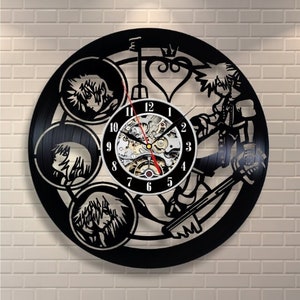 Kingdom Hearts Vinyl Record Wall Clock Large Wall Décor for Kids Room Modern Disneyworld Art Birthday Gift Idea for Son