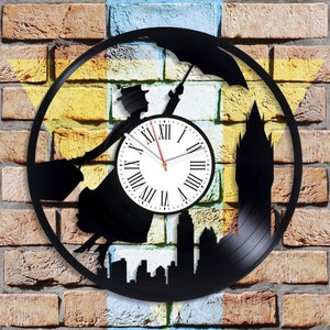 Mary Poppins Vinyl Record Black Wall Clock Mary Poppins Artwork Creative Art For Playroom Handmade Decor Xmas Gift For Baby Girl