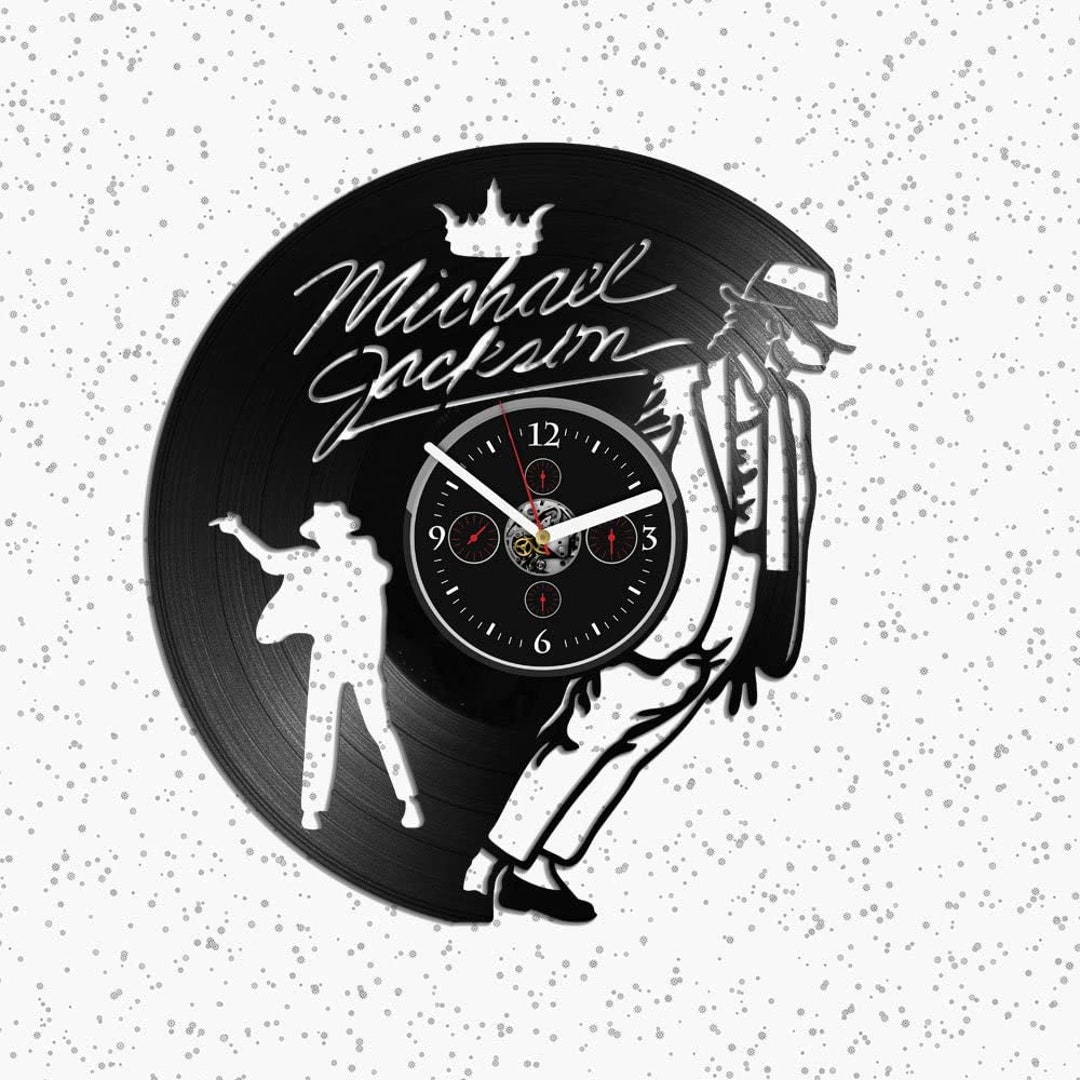 Reloj de pared con disco de vinilo King Of Pop, decoración vintage
