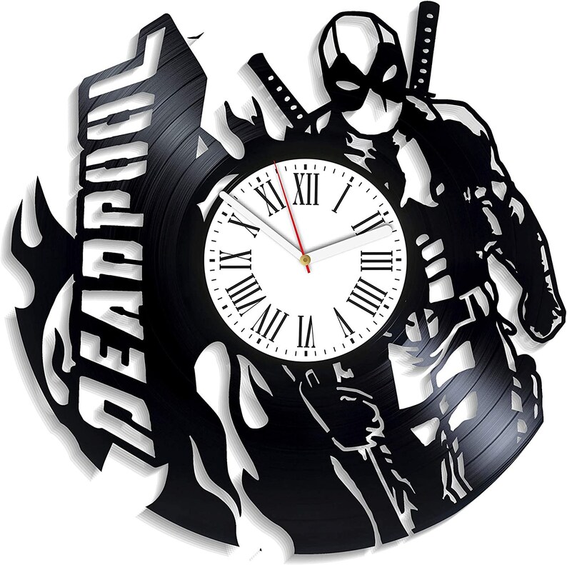 Cool Deadpool Vinyl Record Black Wall Clock Comics Books Room Decor ...