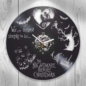 The Night Before Christmas Vinyl Record Wall Clock Cartoon Art Creative Decor For Living Room Jack Skellington Sally Gift First Home Gift