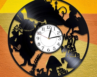 Alice In Wonderland Vinyl Record Silent Wall Clock Alice In Wonderland Decor Artwork For Kids Jack Disneyland Wall Art New Home Gift For Her