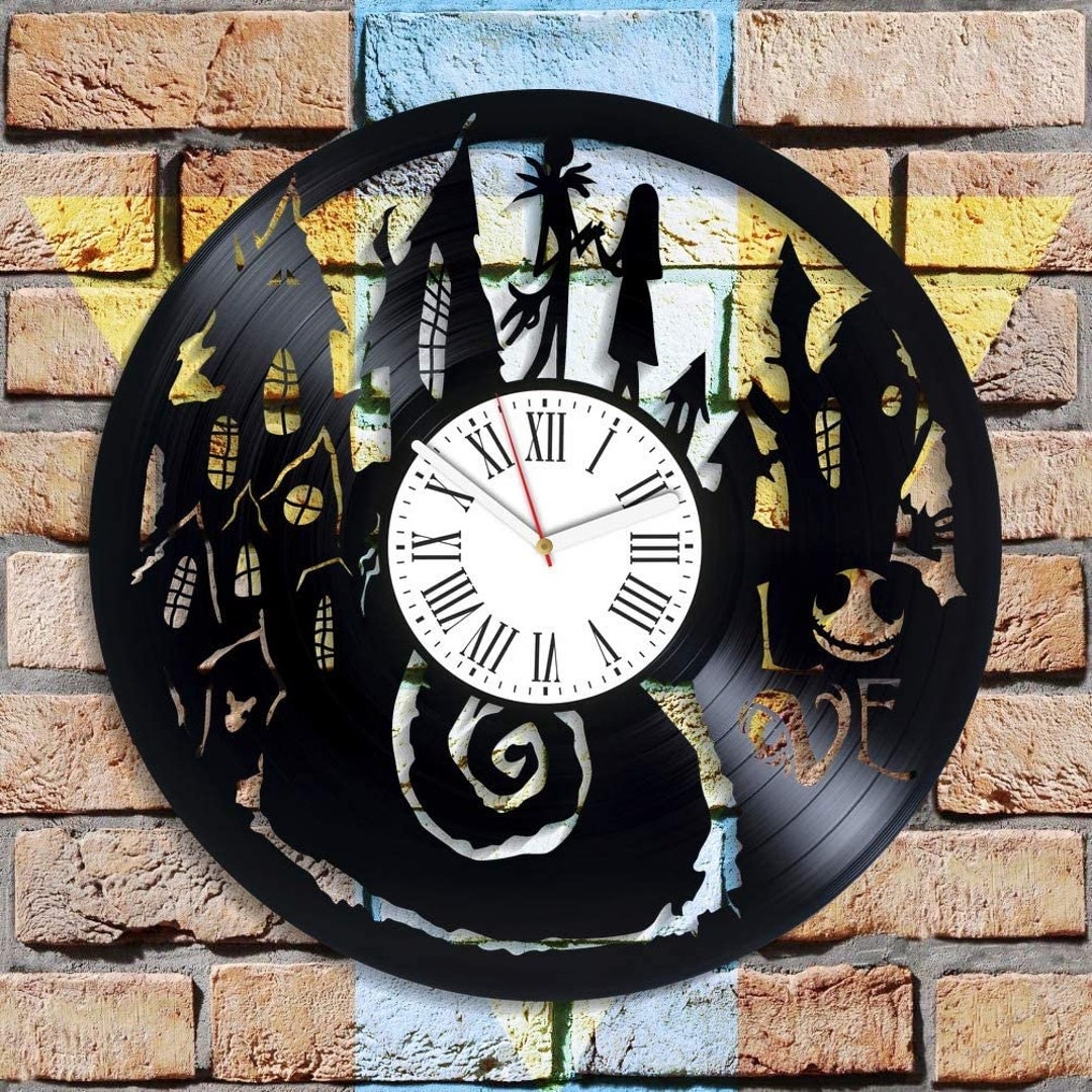 Sally and Jack Vinyl Record Wall Clock Nightmare Before Christmas Gifts ...