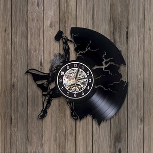 Orologio da parete con disco in vinile Thor Hammer, arredamento unico per la camera da letto del ragazzo, amante dei fumetti, regalo di compleanno per la casa per fratello