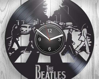 Beatles Vinyl Record Round Wall Clock Rock Band Decor The Beatles Wall Decor Laser Cut Artwork Xmas Gift For Coworkers