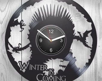 Game Of Throne Vinyl Record Laser Cut Wall Clock Cinema Artwork Bedroom Wall Decor Aesthetic GOT Gifts Xmas Gift For Friends