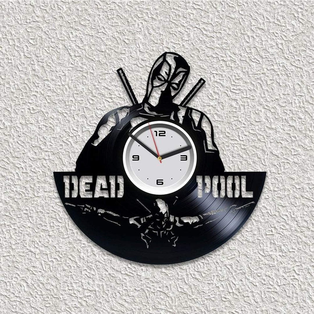 Deadpool Vinyl Record Black Wall Clock Marvels Artwork Comics Books ...