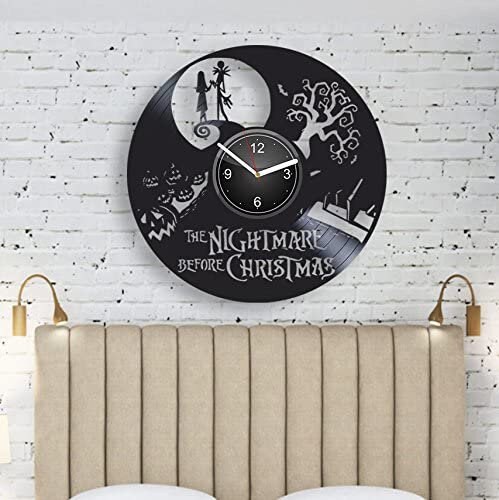 The Night Before Christmas Vinyl Record Clock Horror Wall Art Unique ...