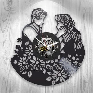 Rapunzel Schallplatte Große Wanduhr Disneyland Wohnzimmer Kunstwerk Disneworld Art Rapunzel Dekor Für Kinderzimmer Winterferien Geschenke Idee