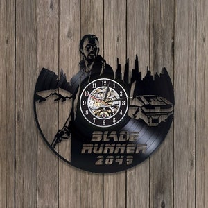 Blade Runner 2049 Disco de vinilo Reloj único Decoración moderna para hombres Habitación Original Corte láser Arte Regalo de inauguración de la casa para él