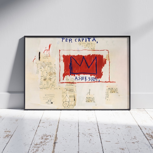 Jean Michel Basquiat, impression Basquiat, street art, affiche d'exposition, affiche Basquiat, Pop Art, art abstrait, art moderne, décoration murale