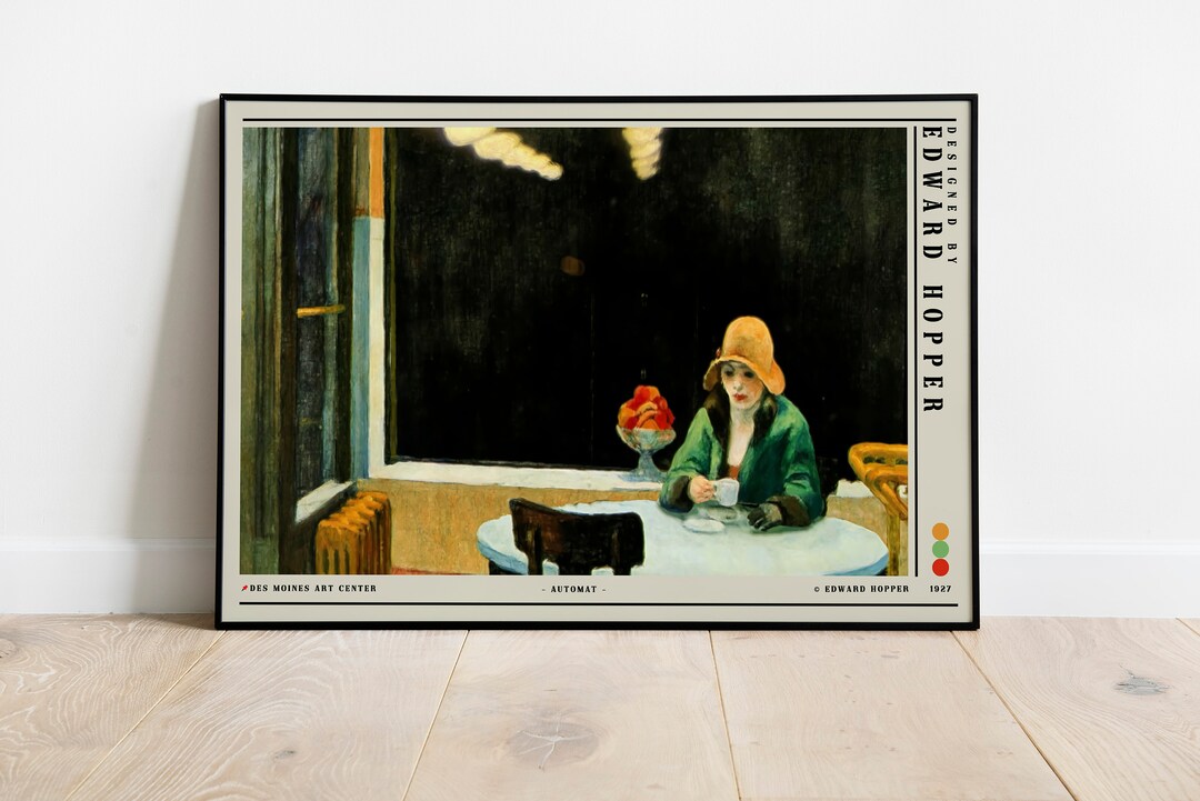 Edward Hopper Automat 1927 Poster Exhibition Poster Etsy