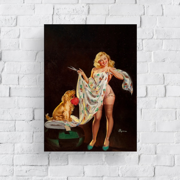 Vintage Gil Elvgren Print •  Art Print •  Vintage Decor •  American Art • "The Art of Seduction'' •  Pin Up •  Vintage Print • Gift for best