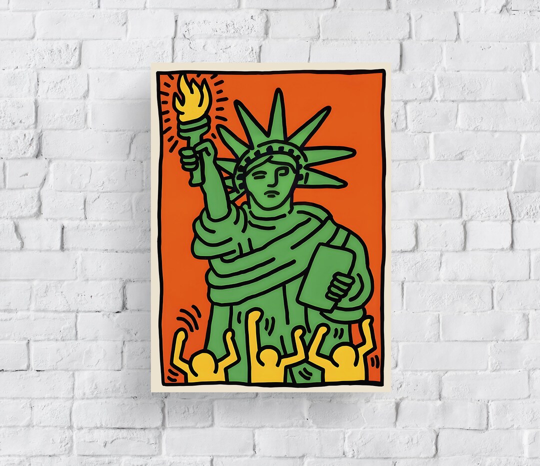 Keith Haring Poster Statue of Liberty Haring Print - Etsy