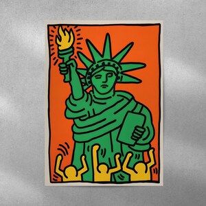 Keith Haring Poster Statue of Liberty Haring Print - Etsy