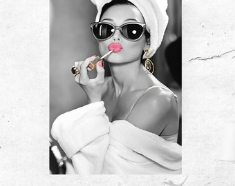 black and white posters/photo classic/old photos/black and white poster hepburn color/ Famous Movie Poster/retro movie posterposter vintage