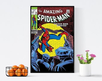 Spiderman super hero poster/avengers poster/maevel poster/movie retro poster vintage/super hero prints/kids room poster/boys room decor