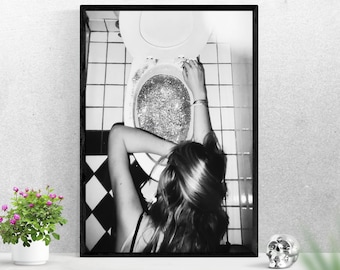 Schwarz-Weiß-Poster/Mädchen Discotec/Vintage-Poster schwarz und weiß/altes Foto/Schwarz-Weiß-Foto/Vintage-Foto/Glitzer-Mädchen/Fotografie