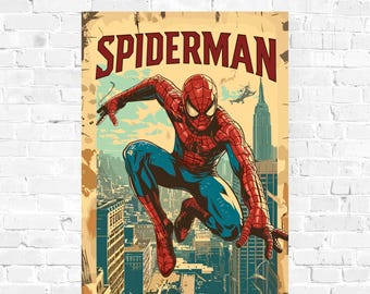 Spiderman poster/avengers poster/vintage poster/comic art poster/comic book/spiderman gift wall art/super hero poster/spiderman wall art