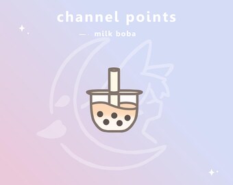 Milk Boba Twitch Channel Points  | Cute Bubble Tea Icon (Digital File)