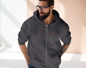 ML Full Zip Up Hoodie | ML Chest Logo, Zip-Up Hoodie
