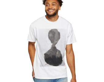 Smoky Abstract Portrait T-Shirt | Back Block V Graphic