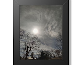 Moonlit Cloudscape Framed Poster | Dramatic Sky Photography