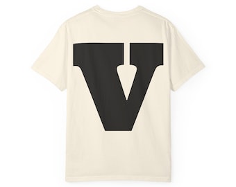 Abstract Alien Portrait T-shirt | Oversized V Letter Back Print