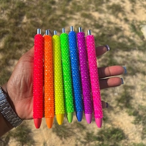 Bolígrafos de neón con diamantes de imitación personalizados