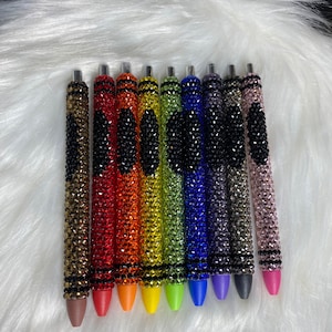 Rainbow Stripe Rhinestone Pen – Customized by Allie