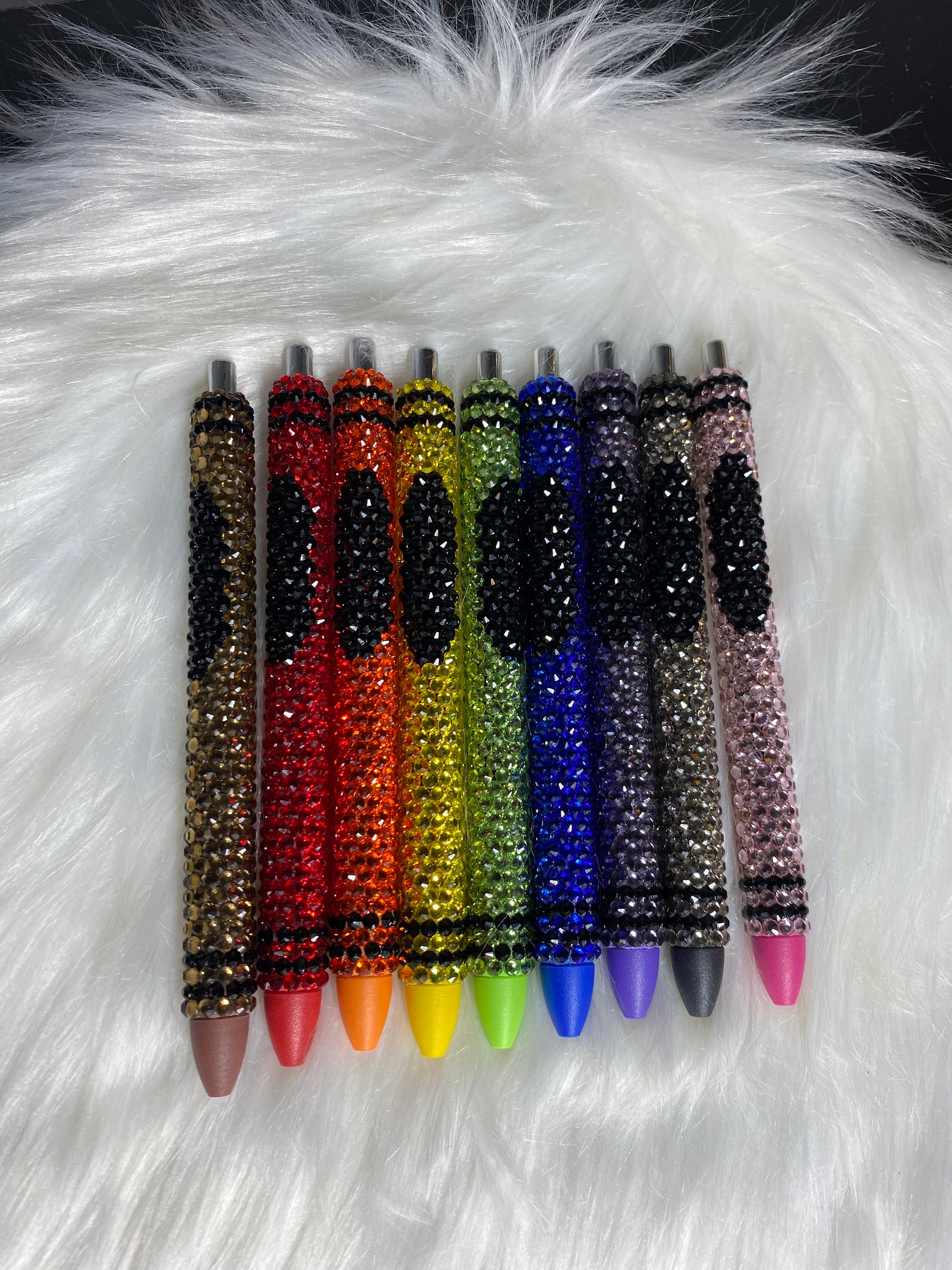Custom Rhinestone Pens Crayon Inspired Custom Rhinestone Pens - Etsy