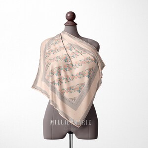Mulberry Silk Scarf | Square Scarf | Flowers | Elegant scarf | Women gift | Silk Head Scarf | Neck Scarves | Silk Bandana| Vintage