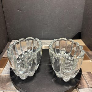 Vintage Princess House Crystal Silverware holders Utensil Holder formal glass serving dishes both