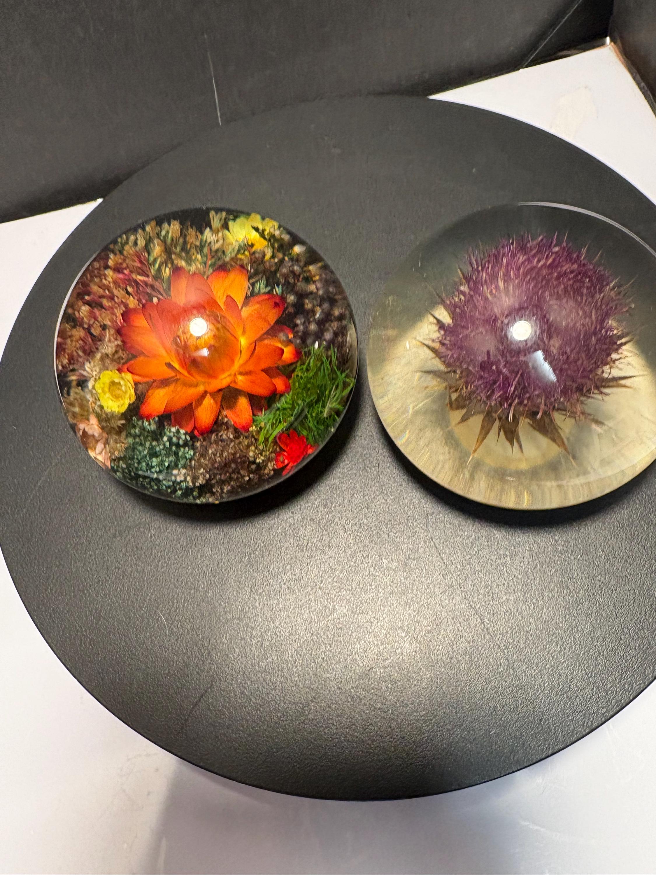 10 Stück Blumen Briefbeschwerer Harz - Lila Serie Mit Geprägten Mustern