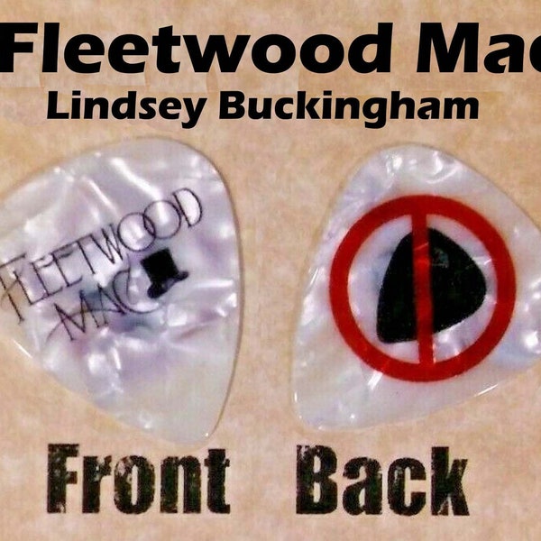 Fleetwood Mac Lindsey Buckingham Classic Rock band artist signature guitar pick double sided picture (G8)