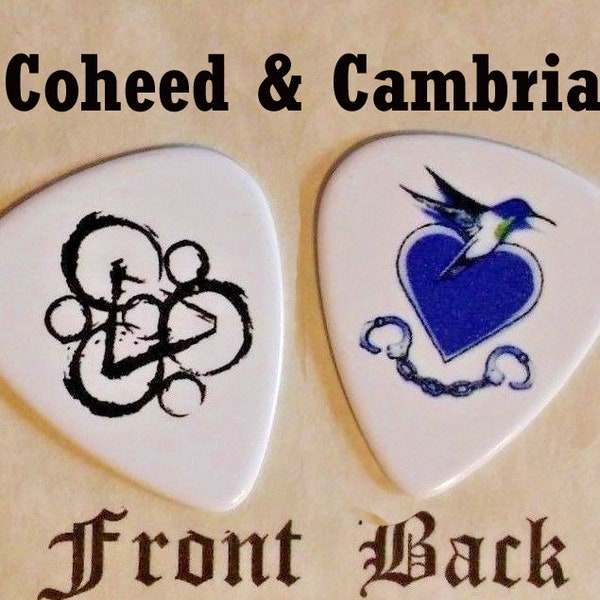 Coheed & Cambria Hard rock band double sided picture signature guitar pick (-- E1)