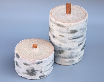 Wood-texture Candles
