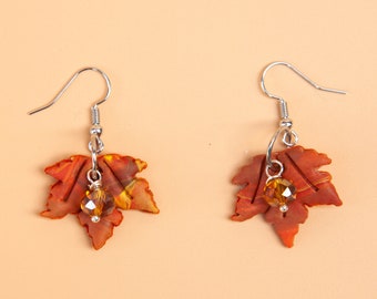 Polymer Clay Leaf Earrings