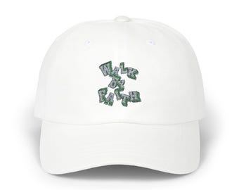 Maple Leaf Mosaic Cap | Dad Hat with Green Leaf Patch