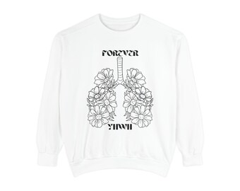 Floral Lungs Illustration Sweatshirt | 'Forever YHWH' Typographic Pullover