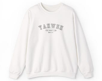 Yahweh Script Logo Crewneck Sweatshirt | Faith Christian Apparel